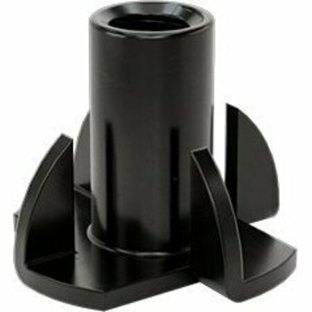 BSC PREFERRED Steel Tee Nut Inserts Black-Oxide 1/4-20 Size 0.61 Long 3/4 Flange Diameter, 25PK 90975A324